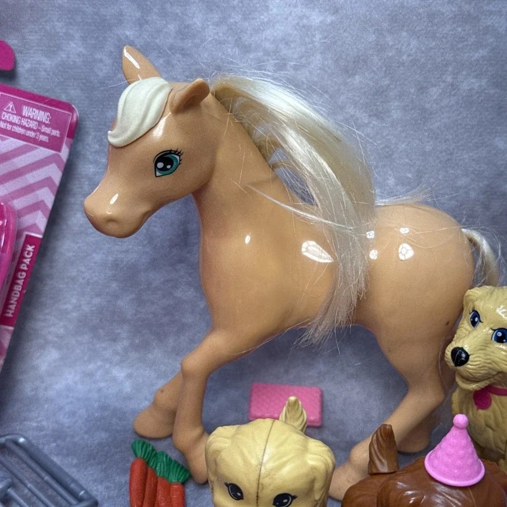 Huge Lot Of Barbie Chelsea 30 Pets Dogs Cats Pony & House Accessories Brushes